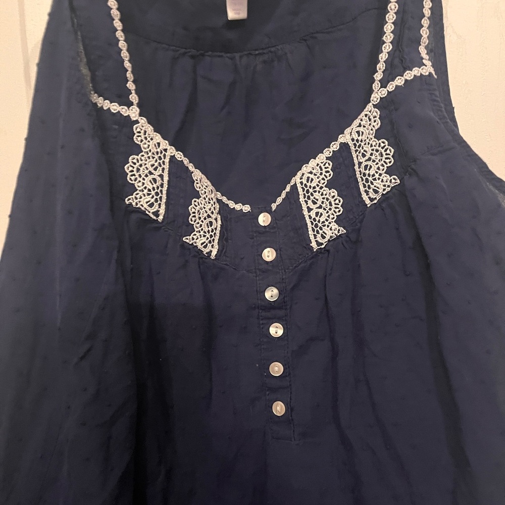 Navy Blue Sleeveless nightgown - Picture 2 of 3